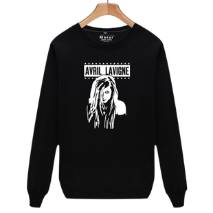 Avril酵母艾薇儿周边上衣服圆领卫衣男女明星同款长袖衫薄款套头