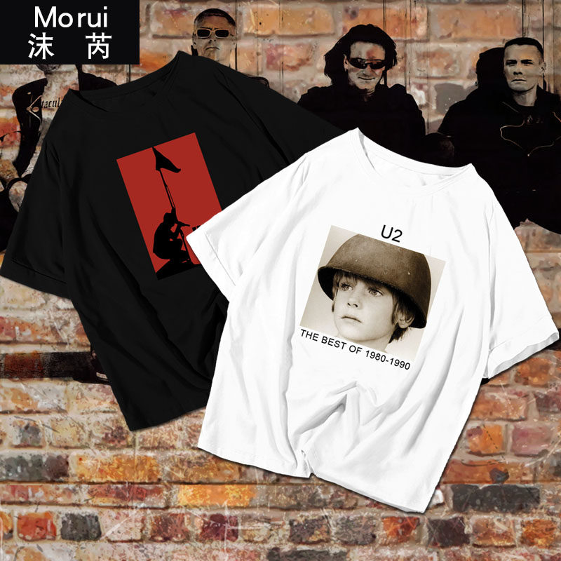 u2乐队柏林摇滚音乐节演唱会重金属t恤短袖男女全棉半袖上衣服夏