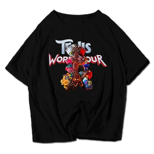 魔发精灵2世界之旅丑娃巨魔娃娃短袖t恤衫男女半袖体恤夏装上衣服