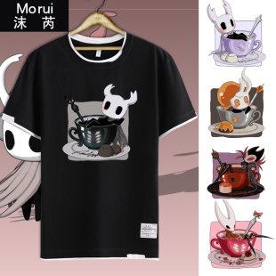 男女假两件半袖 t恤衫 衣服 Knight游戏周边拼接短袖 空洞骑士Hollow