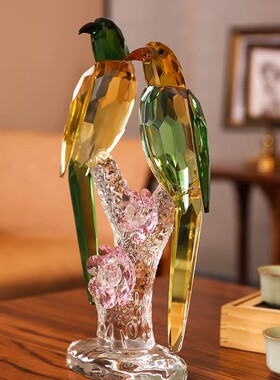 捷克水晶鸟摆件喜鹊新婚礼物乔迁
