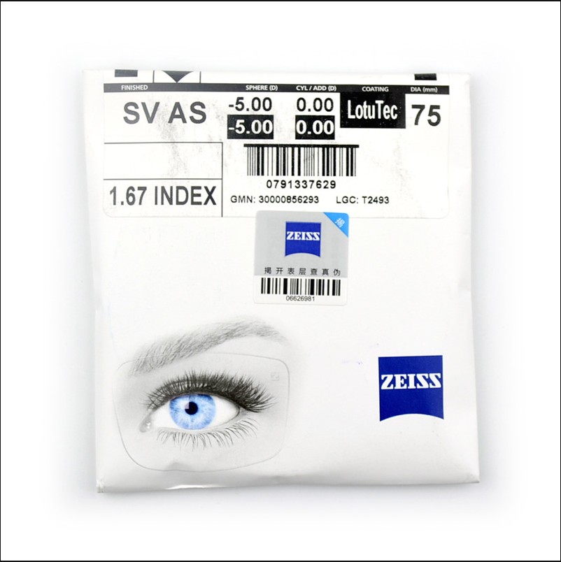 蔡司镜片a系列1.67莲花膜1.74非球面轻薄眼镜片配眼镜防蓝光镜片