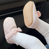 牛筋底纯棉透气软底鞋 1岁女宝宝不掉鞋 春秋0 婴儿防滑护脚学步鞋