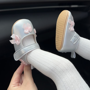 子春秋季 百天周岁宴公主鞋 洋气学步鞋 宝宝软底鞋 可爱防滑鞋 婴儿鞋