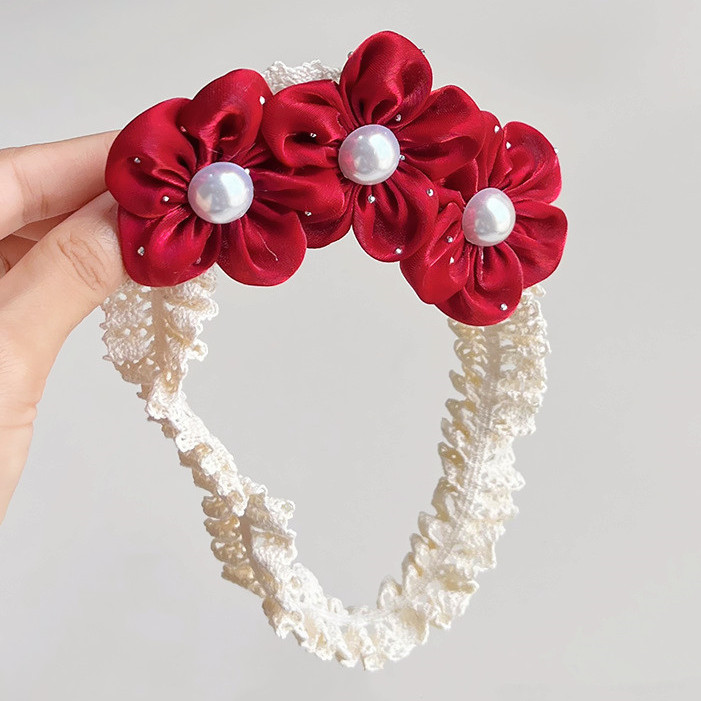 婴儿护囟门发带花朵甜美宝宝头饰