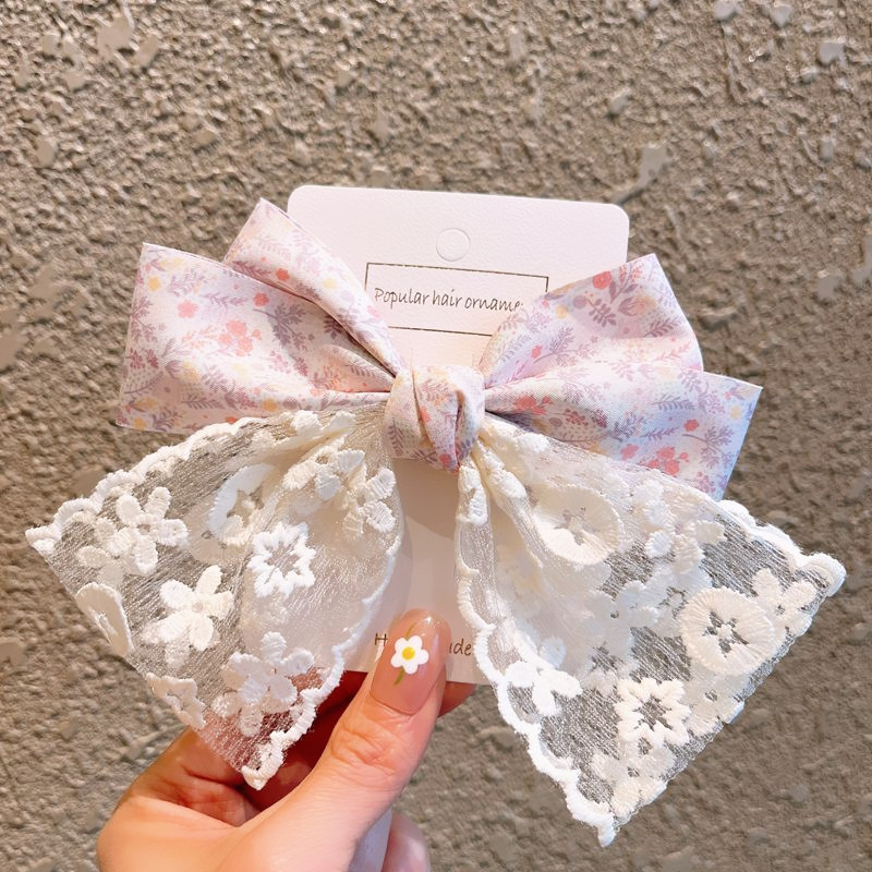 女童甜美可爱蝴蝶结发夹蕾丝发夹