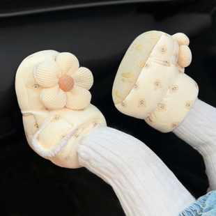 加绒雪地靴防掉保暖加厚棉鞋 冬季 12个月婴儿棉布软底宝宝鞋