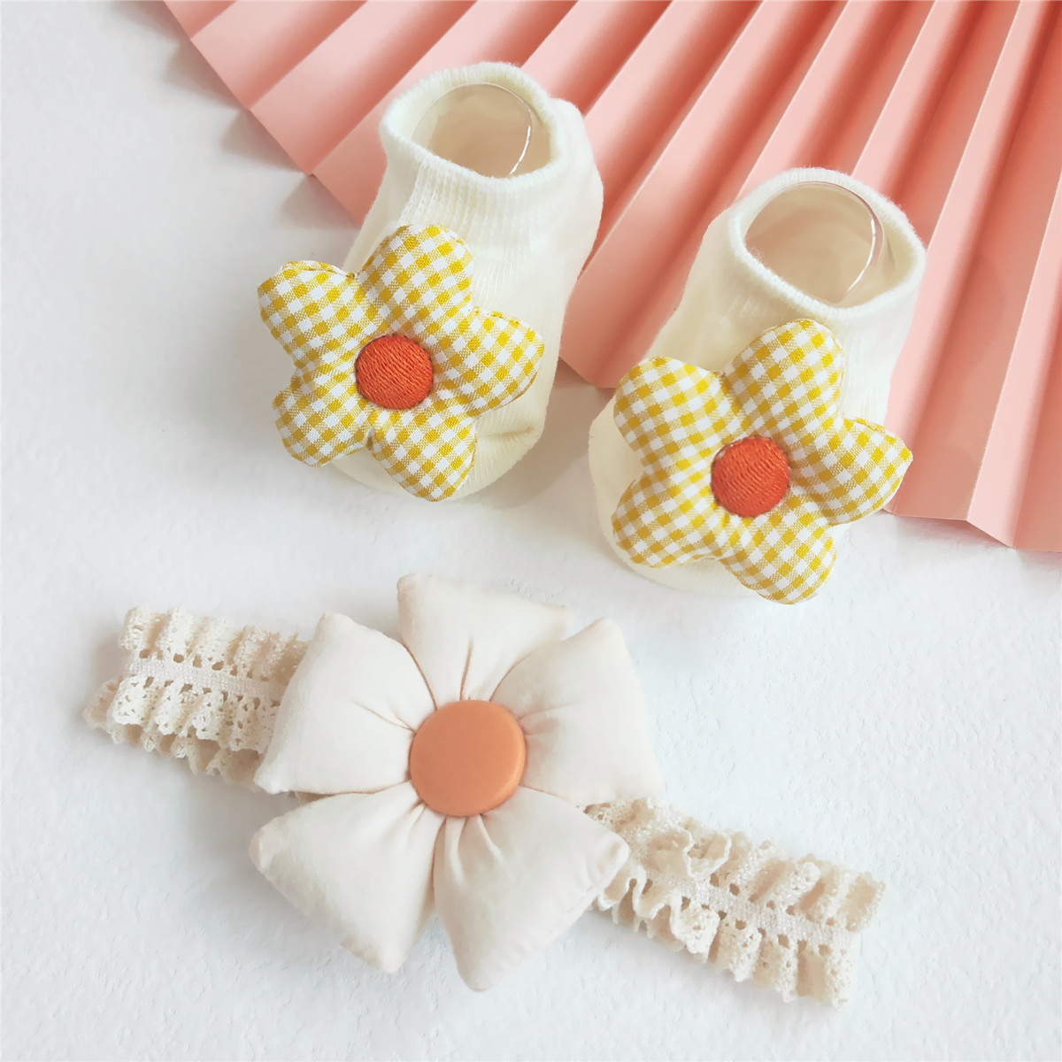 宝宝护囟门发带婴儿头饰袜地板子