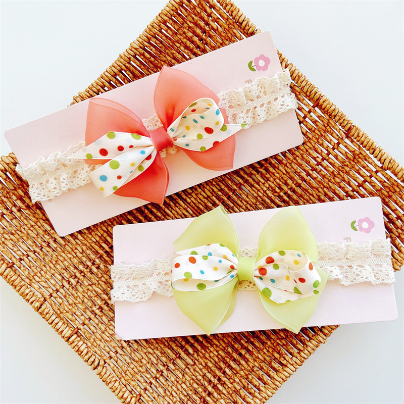 夏护囟门发带清新蝴蝶结婴儿发饰