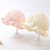 婴幼儿帽子春夏薄款 婴儿公主蕾丝帽女宝宝遮阳渔夫帽可爱圆顶盆帽