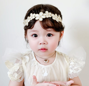 婴儿护囟门发带可爱超萌女宝宝发饰不勒头头饰百天新生儿公主头花