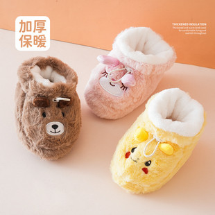 秋冬季宝宝护脚步前鞋袜软底男女童棉鞋加绒加厚保暖室内婴儿鞋子