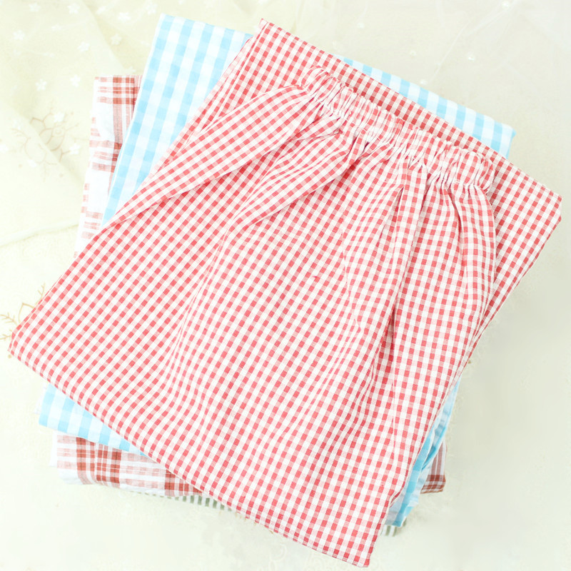 春秋薄款棉布睡裤泡泡纱大码月子