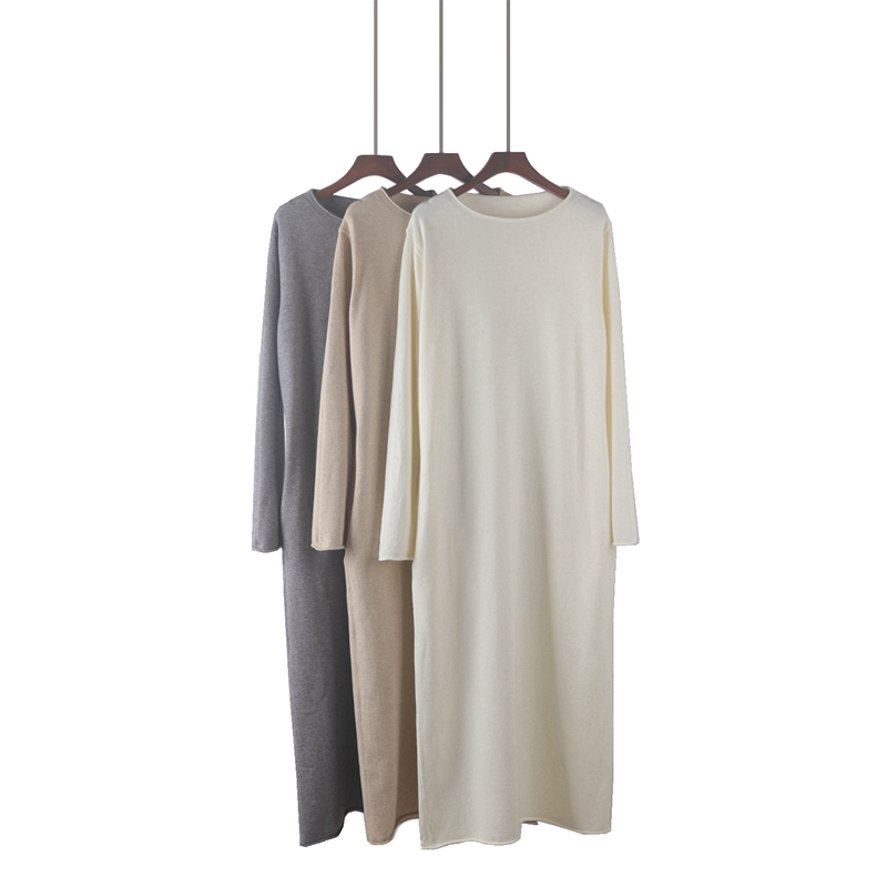 纯色圆领慵懒风打底裙