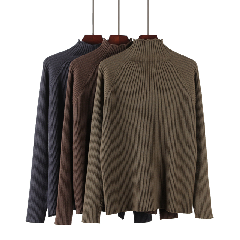 懒惰内搭保暖套头毛衣