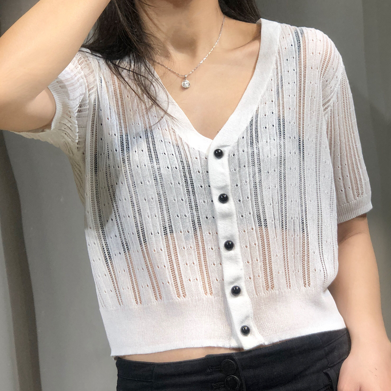 超薄披肩高腰配裙针织开衫