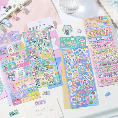 可爱华丽风高颜值闪膜合成纸贴纸