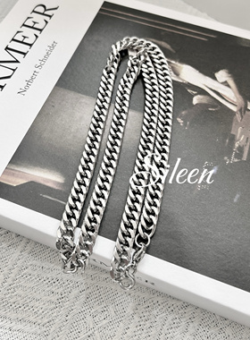 潮男高级感 不掉色 极简古巴链男士 小众设计 游泳可戴