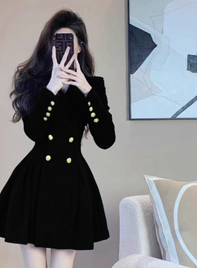 有里布女装2025秋季新款法式高级感小个子收腰显瘦连衣裙JT0014