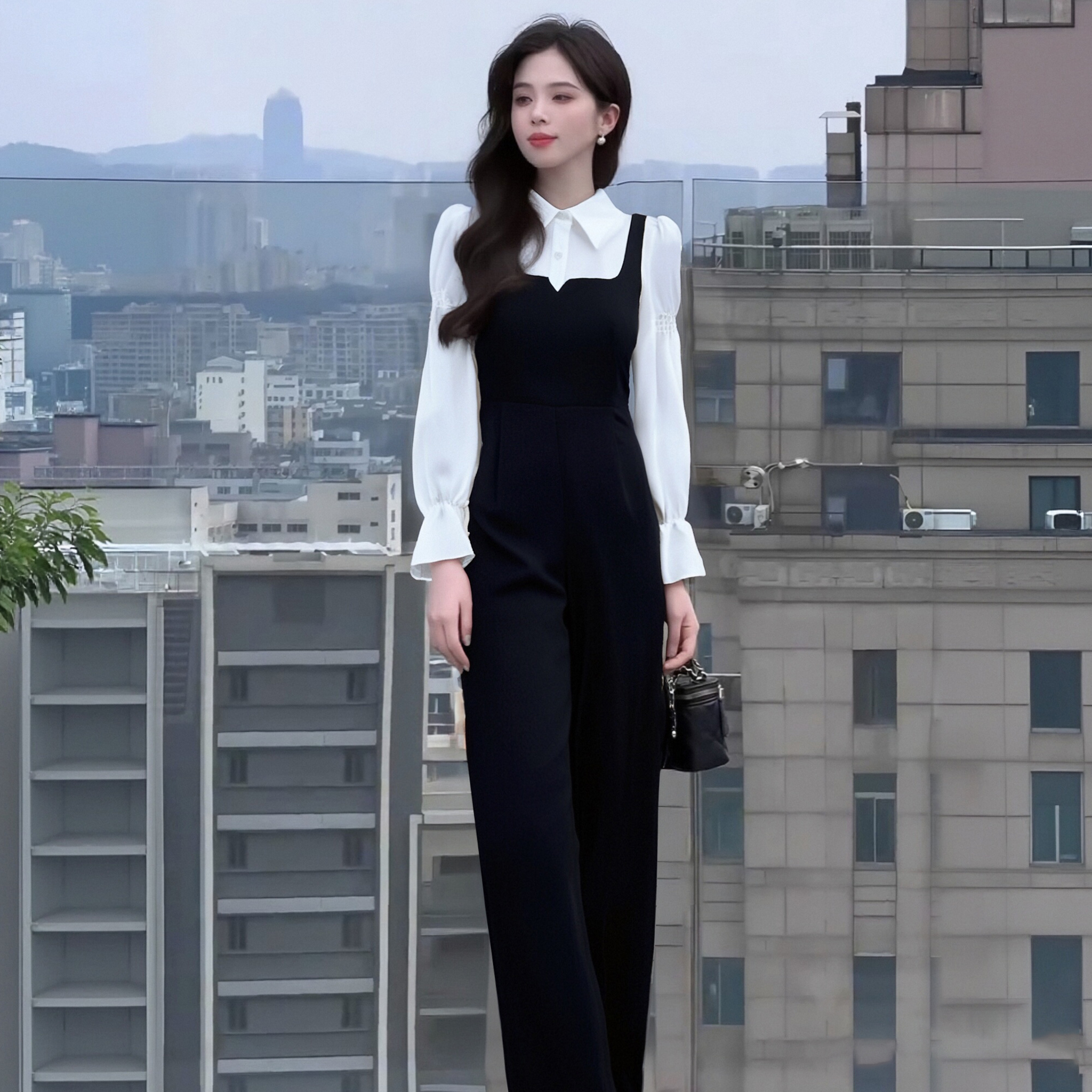 A25春秋新气质时尚高级收腰显瘦连体裤D3497