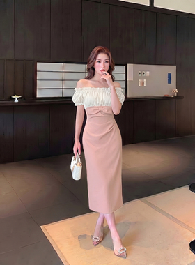 2026夏季新款女法式轻熟风高级感修身显瘦高腰气质连衣裙 D7887