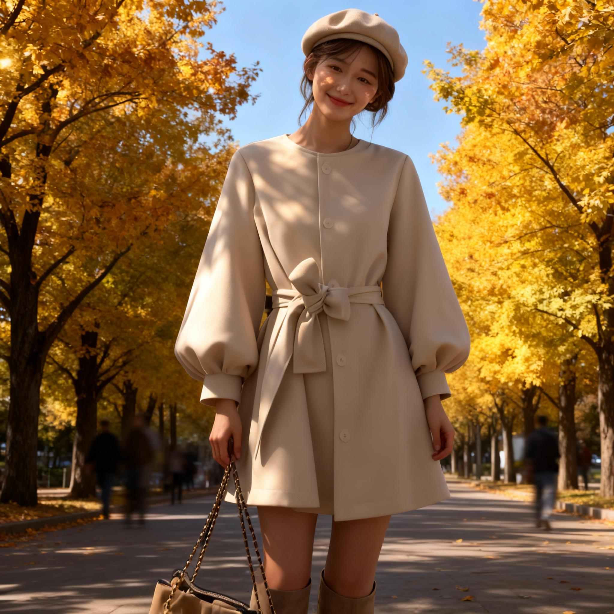 有里布送腰带2025秋季新款灯笼袖小个子大衣爆款短外套D3754