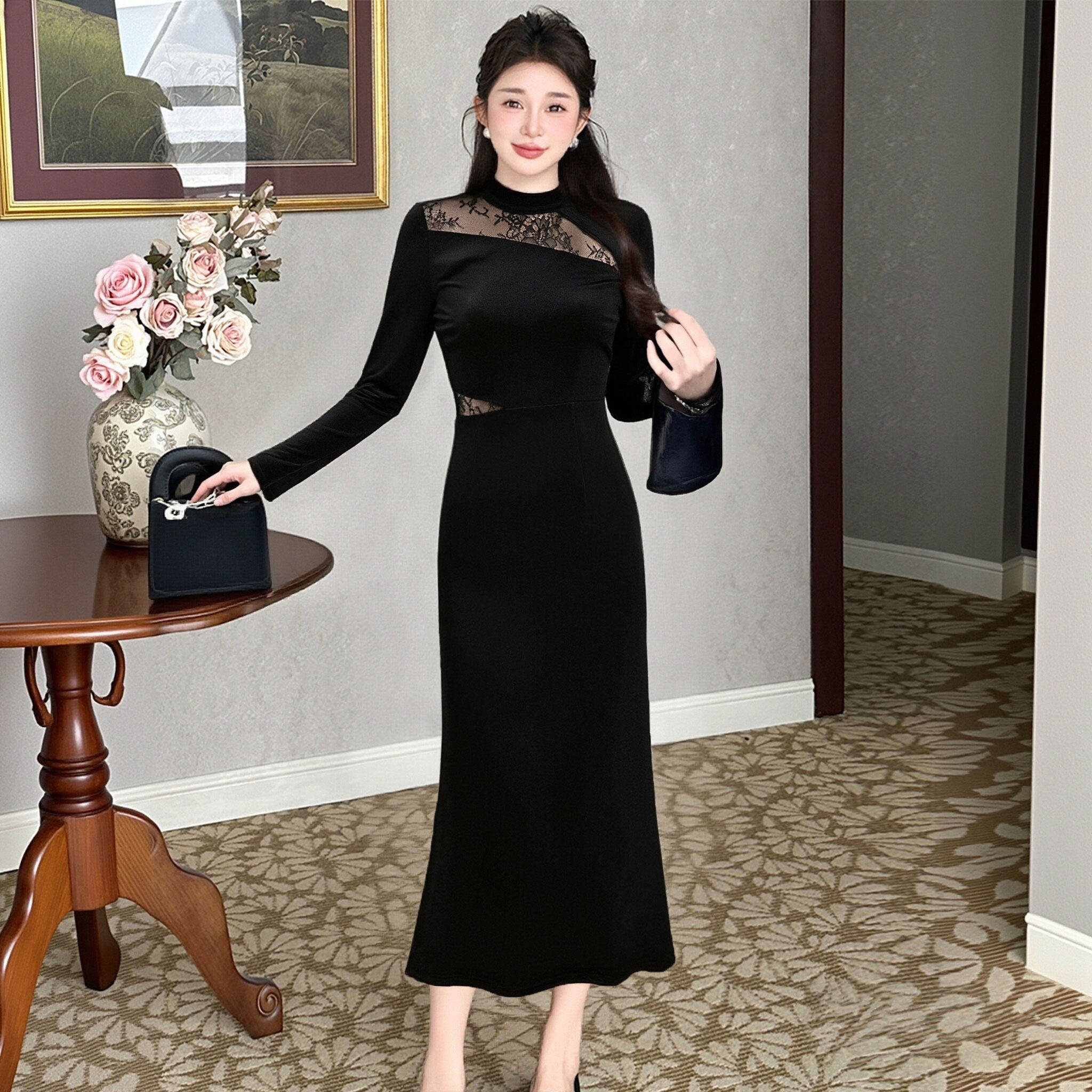 2026春季新款千金风韩版连衣裙名媛礼服显瘦内搭裙子D4505A,女装/女士精品,连衣裙,淘宝优惠券,粉丝福利购,淘宝优惠卷