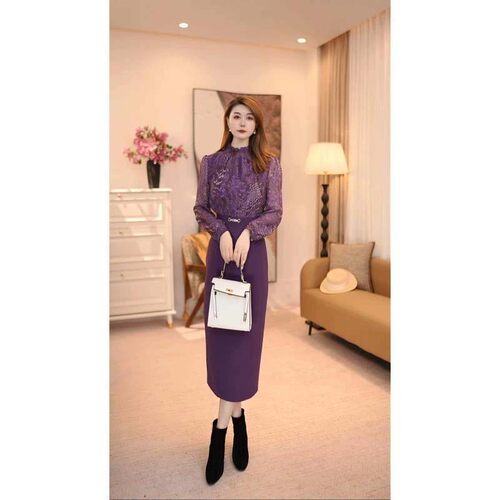 2026春季爆款有里布气质显瘦蕾丝时尚长袖裙子轻奢连衣裙D5041