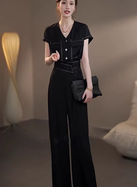 国风时尚设计短袖套装女2025夏季新款休闲上衣裤子两件套D1679