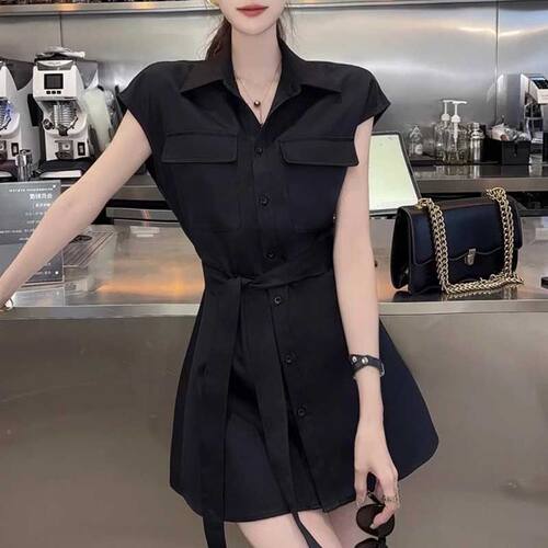 【两件套】女夏装新款显瘦时尚洋气减龄漂亮收腰裙子两件套D1018