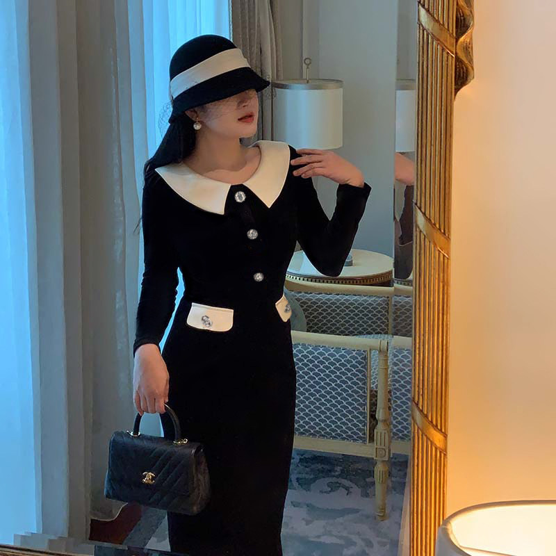 2025秋冬新款法式复古赫本风修身显瘦连衣裙D4525,女装/女士精品,连衣裙,淘宝优惠券,粉丝福利购,淘宝优惠卷