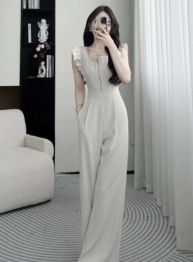 气质时尚高级收腰连体裤子2026夏季百搭通勤显瘦连体裤D1950