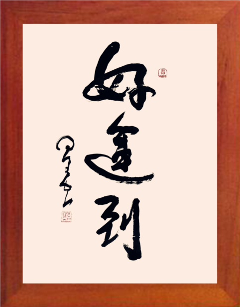 营养书画 天然实木有框画装饰画旺运挂摆件 星云大师书法 好运到