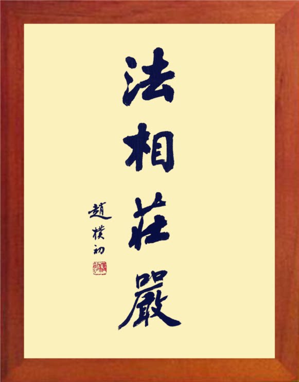 营养书画 天然实木有框画简约现代装饰画挂摆件 书法 法相庄严