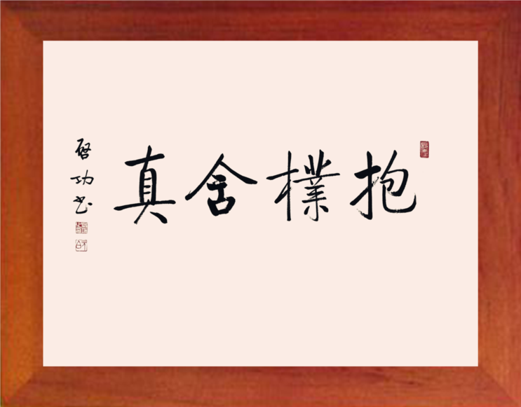 营养书画 进口实木有框画简约装饰画挂摆件 启功书法 抱朴含真2款