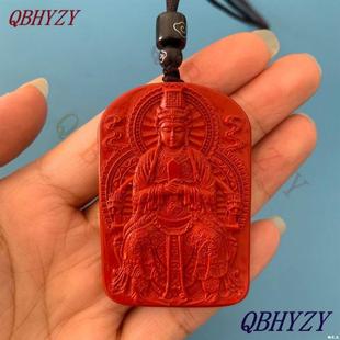 天然红朱砂妈祖吊坠男女平安护身符海神天后娘娘天妃挂件情侣项链