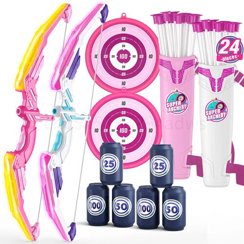 Kids Bow and Arrow Set, LED Light Up Archery Toys Set for Ki