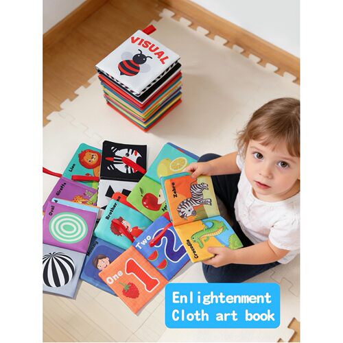 6Pcs Baby Cloth Books Set Non-Tearable Sensory Books for Ear