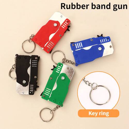 1PCS Mini keychain gun rubber band gun Toy Gun Shooting Pist