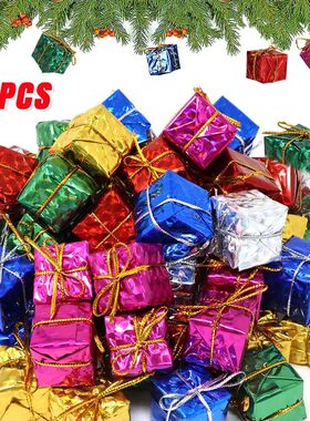 60/6Pcs Christmas Mini Ornaments Foam Gift Boxes Xmas Tree H