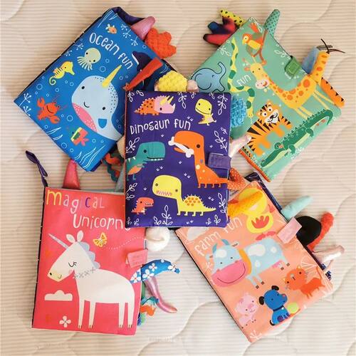 New Baby Rattles Mobiles Toy Soft Animal Cloth Book Newborn