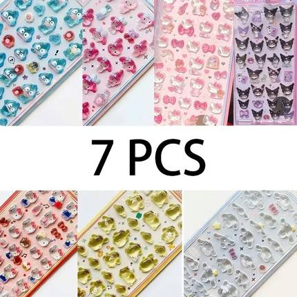 Cute Anime Hellokitty Kuromi Cinnamoroll 3D Sanrio Stickers