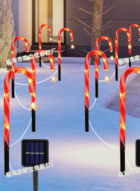 Solar Cane Light Christmas Floor Light Snowflake Star Led Li