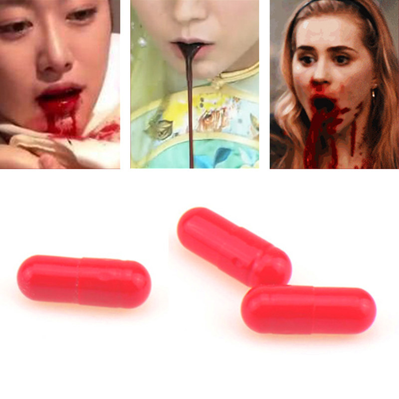 3Pcs Realistic Fake Blood Pills Vampire Capsules Horror Scar