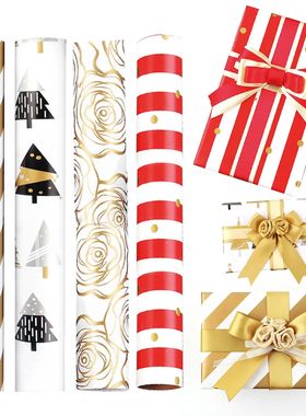 Christmas Printing Kraft Paper Roll Crafts Art Gift Packagin