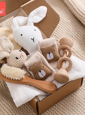 Baby Double Sided Cotton Blanket Newborn Bath Set Gifts Box