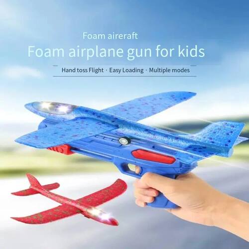 Outdoor Shooting Toy Gun Rotating Boomerang Flying Aircraft