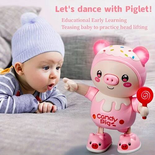 Electric piggy with music light move sing dance twist Pets P