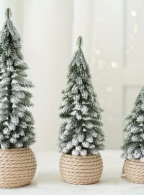 Mini Christmas Tree Artificial Small Snow Pine Xmas Tree Dec