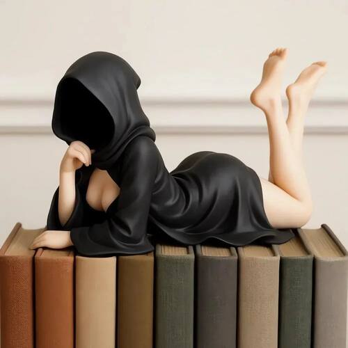 3D Mysterious Halloween Statue Gothic Black Robe Queen Figur